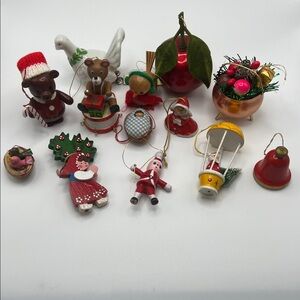 13 Ornaments lot Vintage Christmas Tree Decorations